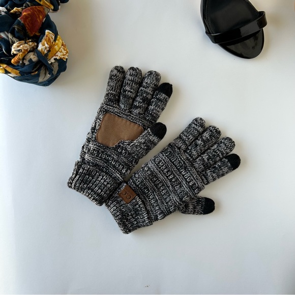 3/$20 C.C Unisex Cable Knit Inner Lined Anti-Slip Touchscreen Texting Gloves - Picture 11 of 12